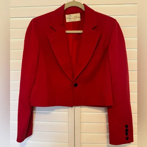 Oscar de la Renta Vintage Red Blazer - Picture 7 of 9
